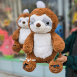 عروسک تنبل اورجینال قهوه‌ای کاکلی