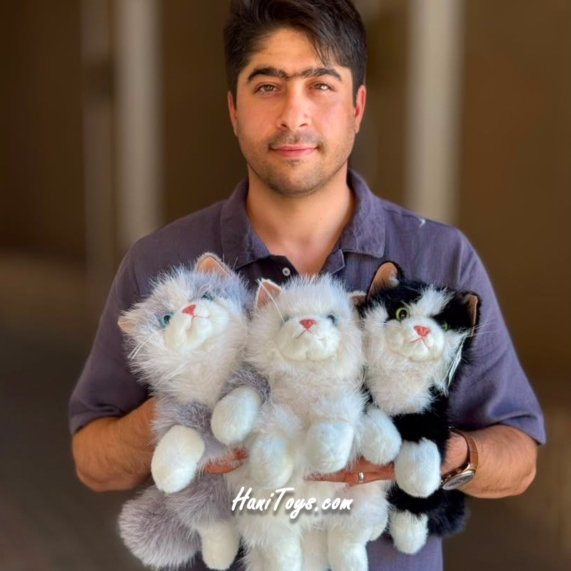 عروسک گربه طبیعی خوابیده 40 سانتی