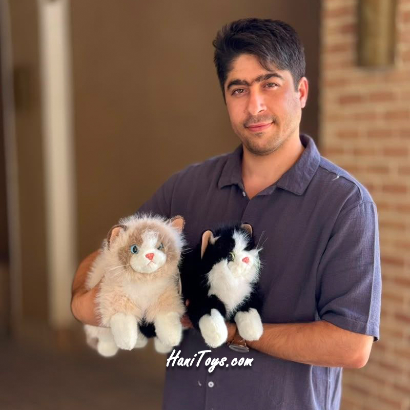 عروسک گربه طبیعی خوابیده 40 سانتی